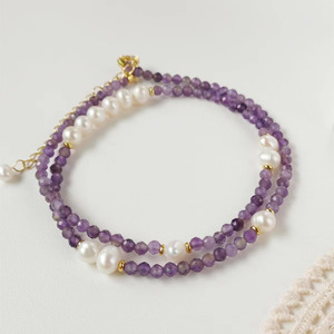 Collar de Bambú de Alta Gama con Perlas Naturales, Diseño de Nicho, Estilo Francés, Temperamento Informal, Cadena de Cristal para Clavícula, Collares de Cristal - Product Image 3