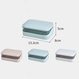 Porte-savon transparent avec couvercle, grande boîte de rangement pour salle de bain, support à savon, conteneur domestique, nouveau design pour dortoir - Product Image 6