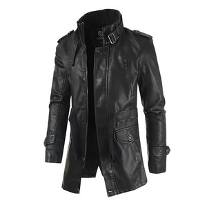 Manteau long en cuir personnalisé, design tendance, manteaux en cuir de vachette, nouveaux modèles, vestes en cuir véritable pour hommes - Product Image 5