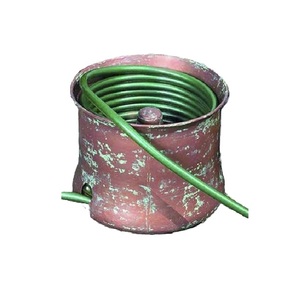 Support de rangement pour tuyau d'arrosage de jardin en fer, très tendance, de haute qualité, avec finition patine rustique, pour extérieur, taille et couleur personnalisables - Product Image 2