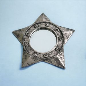 Modern Gold Metal Round Wall Mirror Sacred <b>Heart</b> Ex-Votos Starburst <b>Framed</b> Decorative for Christmas Home - Product Image 2