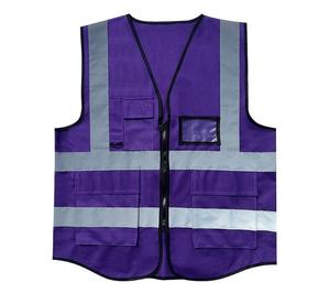 Gilet de sécurité haute visibilité jaune et bleu avec bandes réfléchissantes, vêtements de travail - Product Image 5