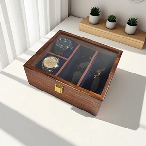 Boîte à montres en bois de la collection Milled Modern Tmm-Prestige (marron, capacité de 4 montres suspendues) - Product Image 2
