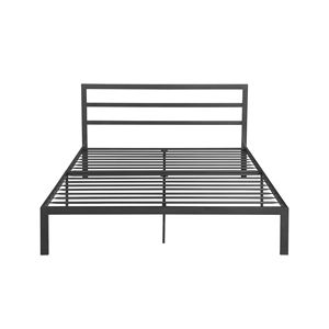 Charcoal Grey <b>Queen</b> <b>Size</b> Metal <b>Bed</b> <b>Frame</b> with Headboard - Product Image 4