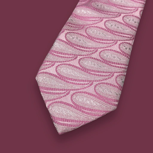 Corbata de Seda Rosa con Diseño Paisley para Hombre, Corbata Formal de Lujo, Elegante, Tejida, para Boda, Negocios, Oficina, Fiesta, Accesorio de Moda para Novio - Product Image 2
