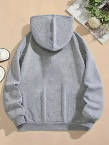 Sudadera con Capucha para Mujer con Estampado de Pantera Rosa, Gris, de Algodón Tejido, Estilo Casual Otoñal, con Bolsillo Frontal con Logotipo - Product Image 5