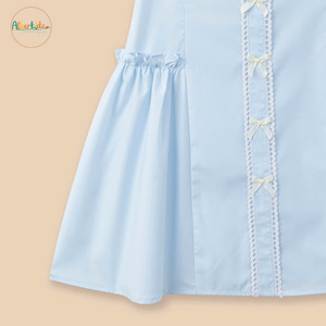 Baby Girl Light Blue Bow <strong>Dress</strong> Sleeveless A Line Ruffle <strong>Dress</strong> with Peter Pan <strong>Collar</strong> Party <strong>Dress</strong>