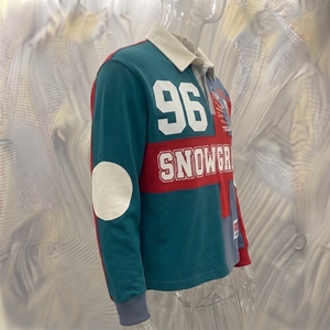 Camiseta de Voleibol para Niños Snowgrace, Diseño de Parches, Manga Corta, Cuello en V, Transpirable, Corte Holgado, Primavera/Verano - Product Image 2
