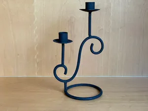 Antique Black Iron <b>Candle</b> Holder New Design Metal <b>Candle</b> Stick Stand Home Christmas Decoration - Product Image 4