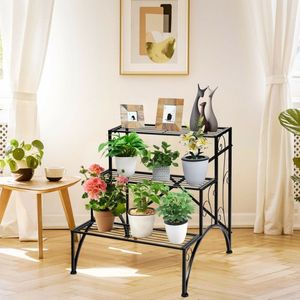 Étagère à plantes en métal à 3 niveaux, style escalier, pour jardin et patio - Product Image 2