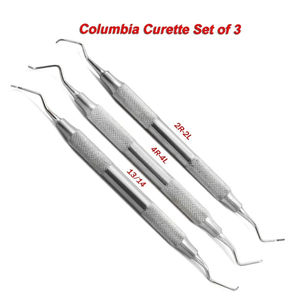 Juego de Curetas Columbia Reutilizables de Acero Inoxidable para Higienista Dental, 3 Piezas, Instrumentos Quirúrgicos Periodontales con Empuñadura Ergonómica, CE - Product Image 6