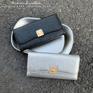 Commanding Sales Fabulous Quality Luxury <b>Silver</b> Cracked PU Long Tri-Fold Women's <b>Clutch</b> Purse Wallet For Girls - Product Image 2