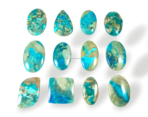 Cristales Sueltos de Crisocola Azul Natural de 20mm-35mm, Pulidos y Lisos para la Elaboración de Joyería - Product Image 3