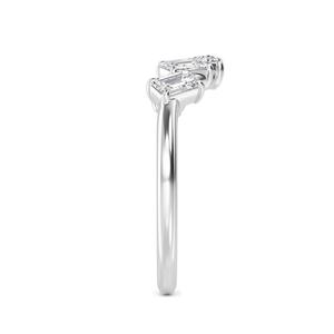 Bague en diamant de laboratoire, haute joaillerie, avec pierres latérales, halo est-ouest, super fantaisie, formes multiples (rond, pentagone), pour femme, or rose 9K - Product Image 4