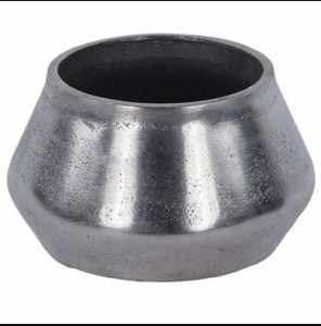 Vase à fleurs en métal argenté fait main, grand modèle, en fer martelé, surface finie élégante, pour salon, salle à manger, décoration moderne côtière - Product Image 4