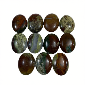 หินคริสตัลมอสอาเกตหลากสีธรรมชาติ 35x45x15 มม. หินบำบัดขัดเงา - Product Image 1