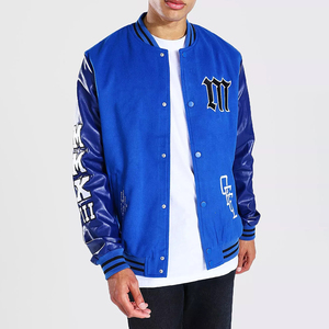 Formal Varsity <b>Jacket</b> Front Logo Breathable Windproof Stand Collar Polyester/Cotton Reflective Customizable Colors Designs <b>Men's</b> - Product Image 1
