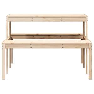 โต๊ะปิกนิกกลางแจ้งขนาดกลาง ทำจากไม้สนธรรมชาติ สำหรับหลายคน - Product Image 4