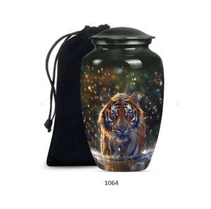 Urne funéraire moderne pour cendres de tigre, 10 pouces, noire, grande, unisexe, pour cendres humaines adultes - Product Image 4