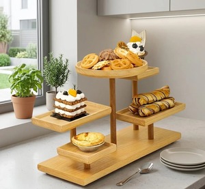 Organisateur de rangement en bois à 5 niveaux pour bijoux, parfums et usage en cuisine, support de rangement de table, décoration intérieure, organisation - Product Image 3