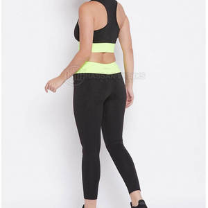 Ensemble de yoga deux pièces pour femme, respirant, très élastique, sans couture, pour le fitness, avec legging ajusté, service OEM - Product Image 2