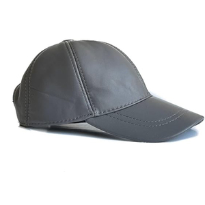 Unisex High Quality Waterproof Wholesale <b>Plain</b> Factory Rate Premium Custom Logo Grey Leather <b>Baseball</b> <b>Caps</b> For Adult Wear - Product Image 1