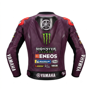 เสื้อแจ็คเก็ตมอเตอร์ไซค์หนังจิงโจ้แบบสั่งทำพิเศษ Fabio Quartararo MotoCP Ramaha สำหรับแข่งรถ/เสื้อแจ็คเก็ตสำหรับสนามแข่ง CE - Product Image 2