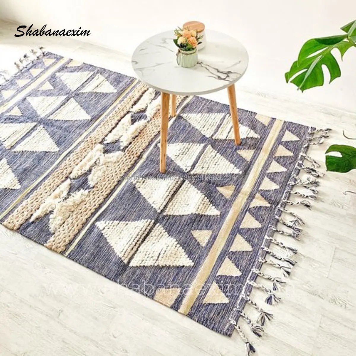 Neuer bohème-Teppich abstrakte Raum-Teppiche und Teppiche rutschfest Schlafzimmer Boho-Teppich marokkanische bestickte Wohnzimmer-Bodenmatte