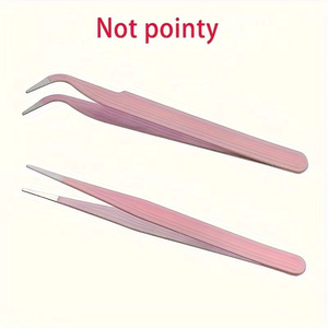 Ensemble de 2 pinces à épiler de précision en acier inoxydable personnalisées, à tête droite et courbée, pour le décapage de peinture, la beauté et l'artisanat - Product Image 3