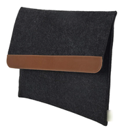 Housse pour ordinateur portable en feutre gris anthracite 17 pouces - Étui de protection fin et élégant pour MacBook / Dell / HP (Dimensions extérieures : 17,9 pouces x 12,5 pouces)