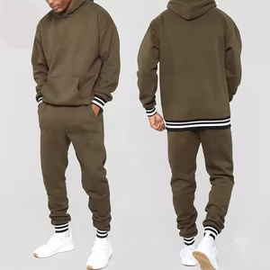 Ensemble de survêtement unisexe 2 pièces en coton épais respirant de haute qualité pour homme, noir, avec logo personnalisé – Grande Vente - Product Image 5