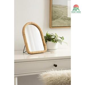 Tabletop Easel <b>Mirror</b>, Natural Rattan, Coastal <b>Small</b> Tabletop <b>Mirror</b> for Use as Bedroom Makeup <b>Mirror</b> or Bathroom Vanity <b>Mirror</b> - Product Image 5