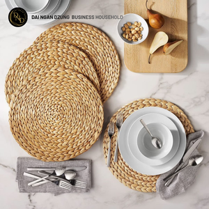 Set de table rond personnalisable en jacinthe d'eau naturelle durable, design bohème, écologique, fait main, antidérapant, épaisseur 8mm/10mm - Product Image 6