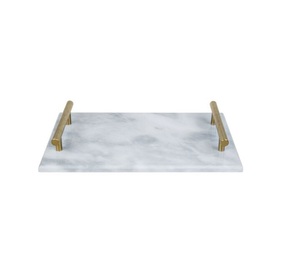 Wholesale <b>Table</b> Decorate Fruits Coffee Storage Serving <b>Tray</b> With Metal Handle Handmade Manufacturer Marble <b>Tray</b> Rectangle Shape - Product Image 5