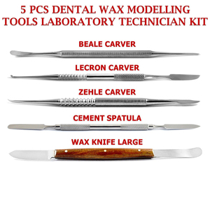Juego de 5 herramientas de cera dental de alta calidad, de acero inoxidable, para tallado de cera dental, instrumentos quirúrgicos técnicos de laboratorio dental. - Product Image 3