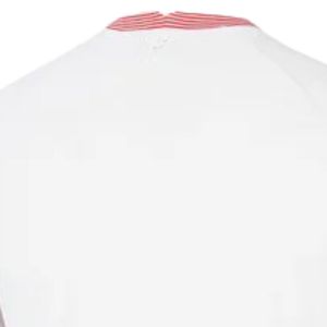 เสื้อฟุตบอลชายสีขาวแต่งขอบสีแดง แขนสั้น โพลีเอสเตอร์ ชุดฟุตบอลลำลอง สำหรับฝึกซ้อมและเล่นกีฬา - Product Image 4