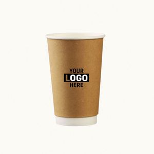 แก้วกระดาษคราฟท์แบบใช้แล้วทิ้งสองชั้นสำหรับกาแฟและชานมแบบนำกลับบ้าน รับพิมพ์โลโก้ตามสั่ง - Product Image 4