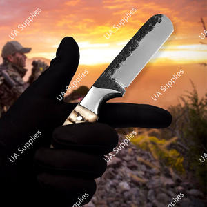 Couteau de cowboy western en acier inoxydable forgé à la main de haute qualité, manche en corne de bélier, lame fixe pleine longueur, camping, bœuf, OEM, ODM, DIY - Product Image 4