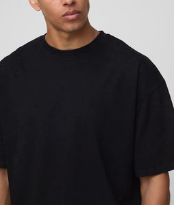 Ensemble 2 pièces streetwear d'été imprimé 100 % coton, coupe oversize, épaules tombantes, manches courtes, surpiqûres contrastées, écologique - Product Image 2