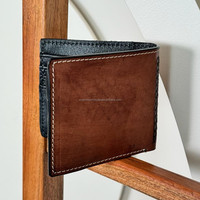 Nueva Cartera de Cuero Hecha a Mano por Diseñador, Cartera Larga con Cremallera para Hombre, Cartera de Piel de Vaca con Pelaje, Color Marrón de Moda, Tarjetero, Regalo para Él