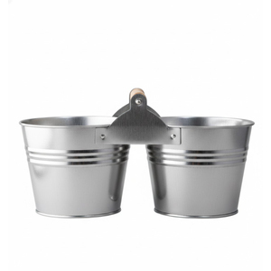 Elegante Organizador de Utensilios Metálico de 3 Compartimentos con Asas de Madera para la Organización de la Encimera de la Cocina - Product Image 1