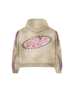 Survêtement homme streetwear personnalisé vintage délavé à l'acide, coupe évasée, avec fermeture éclair, 400 g/m², jambe droite, effet usé - Product Image 4