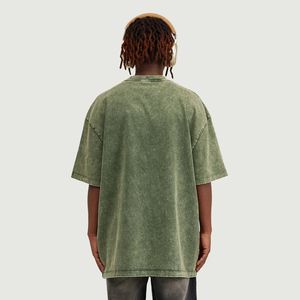 <b>Top</b> High Quality 100% Cotton Heavy Weight Tshirt Unisex Custom Print Logo <b>Mock</b> O <b>Neck</b> Blank T Shirt Oversize Men's T-shirt - Product Image 3