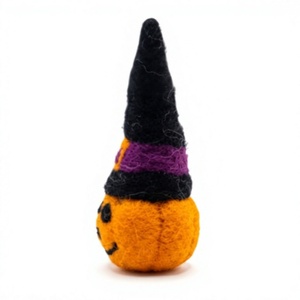 Handmade Eco-Friendly Felt Wool Halloween Pumpkin <b>Witch</b> Ornament Small Tabletop <b>Decoration</b> Traditional Style Wall Hanging Craft - Product Image 4