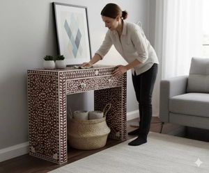 ILAHI's Bone Inlay <b>Drawer</b> Modern Design Agate Detailing <b>Storage</b> Portable Home Furniture - Product Image 6