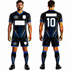 ชุดยูนิฟอร์มฟุตบอลสโมสรสุดเทรนดี้แบบขายส่ง ชุดเสื้อและกางเกงขาสั้นน้ำหนักเบาสำหรับทีมมืออาชีพ - Product Image 1