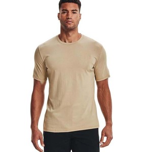 Plain Solid Pattern High Quality 100% Cotton Custom Cropped T-Shirt for Men Drop Shoulder Mock Neck T-Shirt For Men - Product Image 5