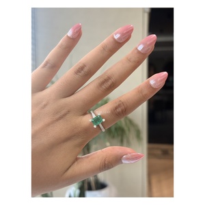 Timeless Emerald Cut Lab Grown Diamond Solitaire Engagement <b>Ring</b> 0.50 Ct 14 KT Gold <b>Split</b> Shank Bezel Accent Promise Jewel - Product Image 1