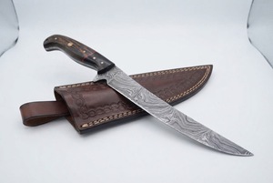 Professional Industrial Grade Damascus Steel Fillet <b>Knife</b> <b>Boning</b> Blade Two Tone Wood <b>Handle</b> Export Ready Bulk Manufacturer - Product Image 1
