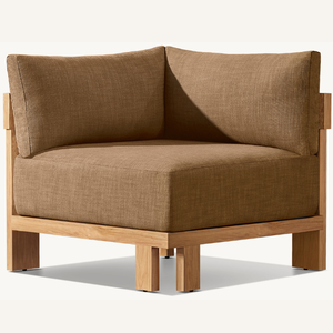 Corner <b>sofa</b> made of teak wood with a simple modern style, equipped with soft foam and comfortable to sit with pillows - Product Image 3